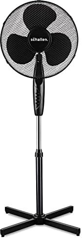 Schallen 16 Electric Oscillating Floor Standing Tall Pedestal Air Cooling Fan (Black)