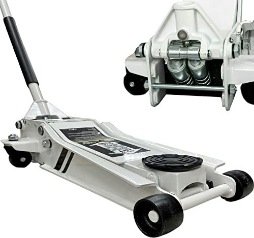 Autojack TJ250 Ultra Low Profile Trolley Jack – 2.5 Ton Heavy-Duty Hydraulic Jack, 80mm-515mm Lifting Range, Rocket Lift Twin Piston, Extra-Long Handle, CE & GS Certified