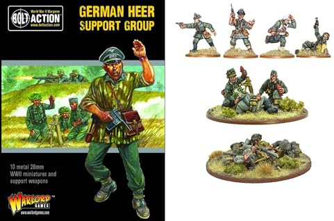 Warlord Games German Heer Support Group - 28mm Scale Metal Miniatures for Bolt Action Highly Detailed World War 2 Miniatures for Table-top Wargaming