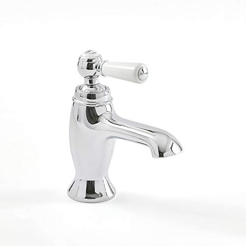 Milano Elizabeth Traditional Mono Bathroom Basin Mixer Tap Lever Handle - Chrome White