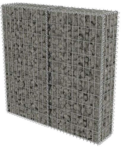 vidaXL Mur à Gabion avec couvercles Acier galvanisà 100x20x100 cm