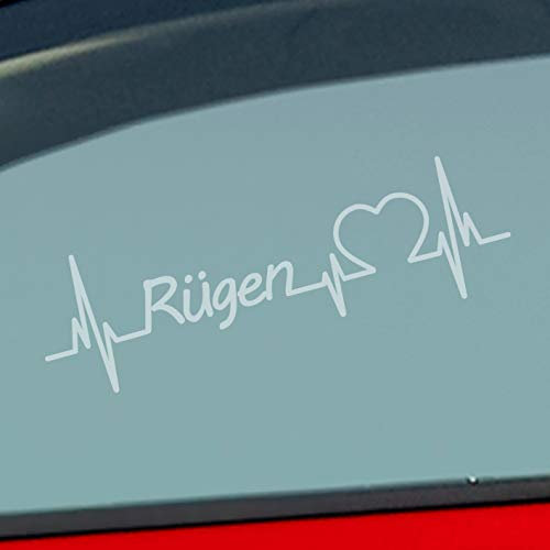 Hellweg Druckerei Rügen Herz Puls Insel Island Ostsee Liebe Love Auto Aufkleber Sticker Heckscheibenaufkleber