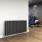 ELEGANT 600 x 1216 mm Column Horizontal Designer Radiators Anthracite Double Flat Panel Horizontal Radiator, Modern Central Heating Perfect for Bathrooms, Kitchen, Hallway, Living Room