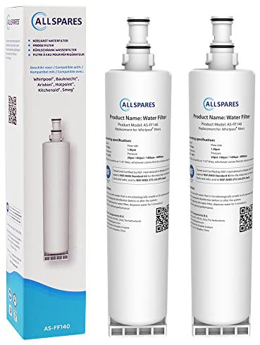 AllSpares Filtro acqua per frigorifero adatto per Whirlpool SBS200 / SBS002 / SBS001 e Bauknecht SBS103 (2 pezzi)