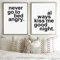 zzxywh Modern Letter Wall Art Print Always Kiss Me Good Night Never Go to Bed Angry Bedroom Couple Canvas Painting Romantic Wall Decor 40x60cmx2 Kein Rahmen