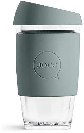 JOCO Glass Reusable Coffee Cup (Bluestone, 16 oz)
