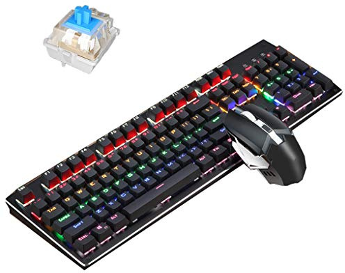 ARCH Clavier Gamer Rechargeable Programmable Mécanique Gaming Clavier, Clavier Et Souris, avec Rétro-éclairage for Windows, Ordinateur Portable Ordinateur De Bureau PC De Bureau Clavier (Color : D)