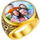 FaithHeart goldener Benutzerdefiniert Fingerring mit Keltischer Knot Symbol Personalilsierter Siegelring mit Foto Text Gravur Herren Damen Bandring für Ihre Freunde und Familie