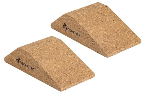 StrongTek Cork Squat Wedge Block, Non-Slip Squat Ramp, Heel Elevated Squat Block for Weight Lifting, Slant Board for Squat/Deadlift/Yoga, Enhance Squat Posture and Avoid Muscle Strain