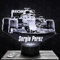 Nachttischlampe - Touch-Nachtlicht Formule 1 F1 - S. Perez 3D-LED-Lampe Illusion, Geschenkidee Weihnachten Geburtstag Junge und Mädchen Nachttischlampe Kinder- oder Erwachsenenzimmer