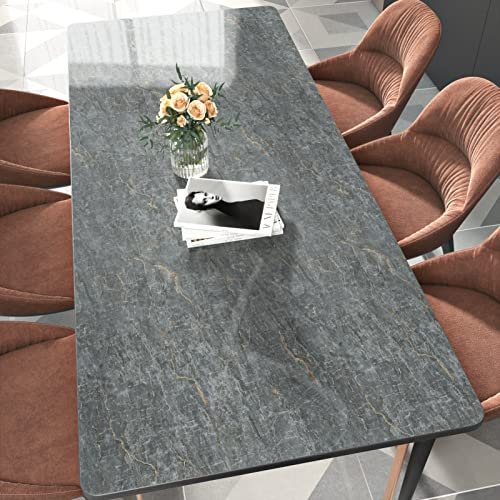 HotDecor Graue Klebefolie Möbel Marmor Tapete Für Wand 60cm X 300cm Marmor Folie Arbeitsplatte Küche Möbelfolie Selbstklebend Küchentapeten Klebefolie Grau für Schränke Tisch Abwaschbare Tapete Küche