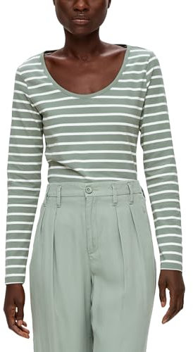 s.Oliver Women's T-Shirt Langarm Long-Sleeved t-Shirt, Green,