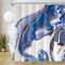 Uiiooazy Rideau Douche Effet Marbre, Rideau de Douche Bleu et Blanc Abstrait Violet Rideau de Baignoire Anti Moisissure Imperméable Tissu Polyester Lavable Rideau de Bain avec 12 Crochets 180Lx200Hcm