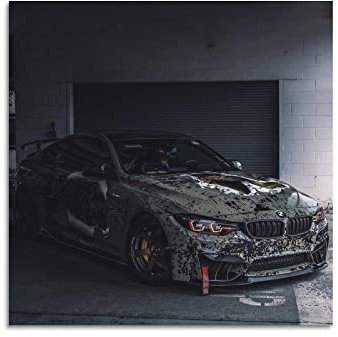 BMW M4 F82 Competitio Sport Auto Poster Dekorative Malerei Leinwand Wandposter und Kunstbild Druck Moderne Familie Schlafzimmer Dekor Poster 30 x 30 cm