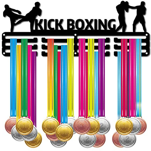 CREATCABIN Kickboxen Medaillenhalter Strike Sport Medaillen Display Wandhalterung Aufhänger Dekor Edelstahl Aufhängen Preis Für Zuhause Aufbewahrung Laufen Fußball Marathon Über 60 Medaillen 40x15cm