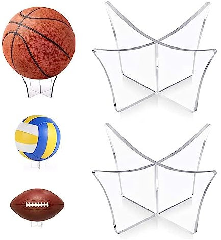 gvivej Acryl Ballhalter, 2 Stück Ballständer, Für Fussball, Basketball, Volleyball Und Handball