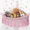 Makramee Spielzeug Aufbewahrung Kuscheltier Aufbewahrung Netz mit Sternenlicht, Plüschtiere Stofftier Hängend Spielzeug Organizer für Kinderzimmer, Boho Ecke Wand hängende Veranstalter (Rosa)