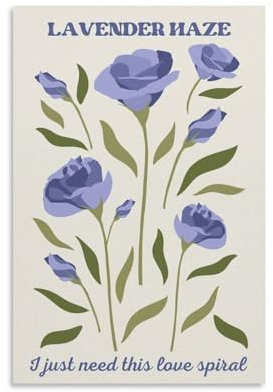 BATWHO Lavender Haze Poster, Wandkunst, Leinwanddruck, Poster, Zuhause, Badezimmer, Schlafzimmer, Büro, Wohnzimmer, Dekoration, Leinwandposter, ungerahmt: 40 x 60 cm
