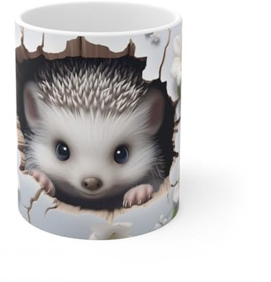 Jm-Déco Mug Animaux 3D- Idée cadeau - Mug et tasse original pour Enfant ou Adulte - Marrant Fun (Hérisson)