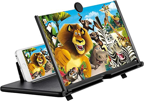 Lente d'ingrandimento dello schermo del telefono cellulare di 3D HD, adatta a tutti i telefoni intelligenti lente d'ingrandimento dello schermo, regali di festa (18 inch, nero)
