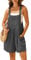 IWOLLENCE Short Dungarees For Women UK Adjustable Shoulder Straps Sleeveless Rompers with Front Pocket Maternity Jumpsuit (Dark Grey, L)