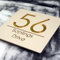 K Smart Sign | Bellissima S1 F31 | 180mm x 180mm | Acrylic 3d Laser Cut Contemporary house sign door number plaque address signs with Mirror and Marble Numbers (Matt Cream & Gold Mirror)