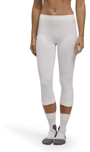 FALKE Warm 3/4 W Ti Hilo Funcional Secado rápido 1 Pieza, Capa de Base Inferior Mujer, Blanco White 2860, XS