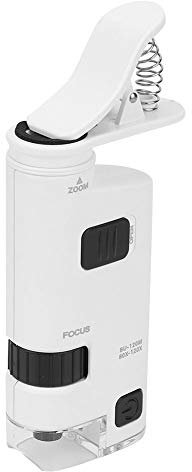 Mini-Smartphone-Mikroskop, 80-120-fache LED-Lupe, Universal-Clip, Geeignet für Haut, Haarerkennung, Bildung