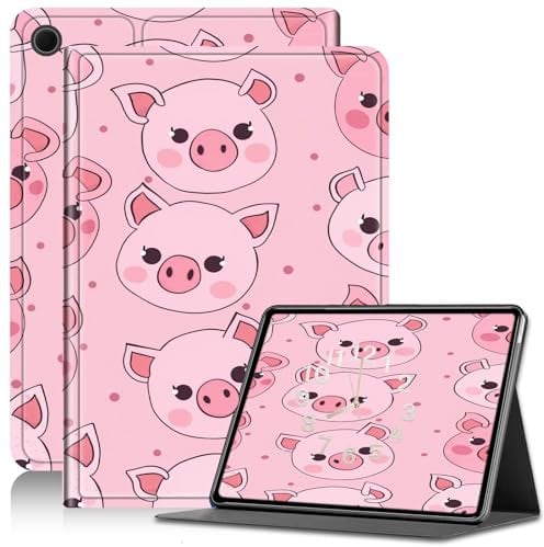 Case for Amazon Fire HD 10 Tablet 10.1 (9th /7th /5th Generation 2019 2017 2015 Release), PU Leather HD 10 Case Adjustable Stand Shockproof Smart Cover with Auto Wake/Sleep, Pig Heads