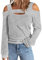 HOOUDO Tagesangebote Heute Sale Damen Solide Bluse Casual Langarm Schulterfrei Shirts Bluse Tops Top Pailletten Damen Koenigsblau Shirt Damen Gerippt Strick Tshirt Bluse Mi Sale Angebote Bestellung
