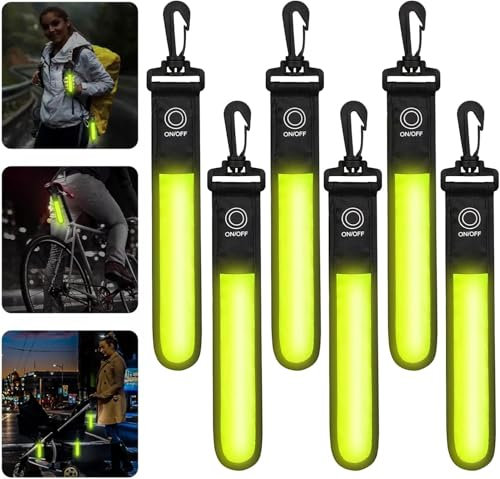GOMETY LED Blinklicht: 6 Stück Sicherheitslicht, Reflektierende Anhänger Für Outdoor-Aktivitäten, Ideal Zum Wandern & Fahrradfahren (Gelb)
