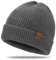 BARFULKER Beanie Mütze Damen Herren, Winter Warm Strickmütze Wintermützen Thermo Laufmützen Dehnbare Weiche Wollmütze mit Bündchen und Dickem Warmem Futter Geschenk Unisex,Grau