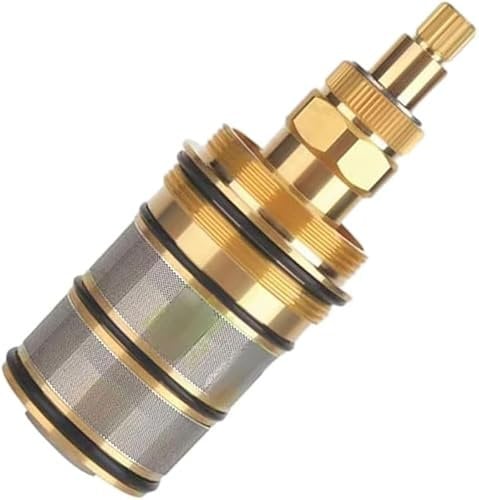 YUETTYY Brass Thermostatic Cartridge, Brass Replacement Shower Cartridge,20-48℃ Bath Mixer Tap Shower Valve Bar Cartridge, Constant Temperature Control Spool