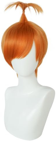 Angst Perücke Gold Kurzhaar Perücke mit Pony für Männer Anime Cosplay Perfekt für Halloween Party (Angst)