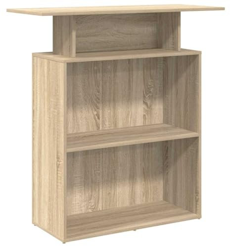 vidaXL Empfangstheke Sonoma-Eiche 100x40x104 cm Holzwerkstoff, Empfangstresen, Salon Empfangstheke, Kassentheke, Empfangstisch, Büro Empfangstheke