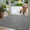 DEXI Door Mats Indoor 60 x 90 cm, Non-Slip Absorbent Dirt Trapper Mat, Thin Low Profile Doormats Inside, Washable Entrance Rug for Muddy Shoes and Paws, Light Grey