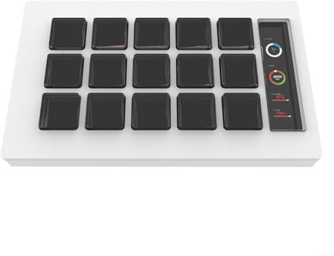 LVYXON Für StreamDeck Live-Konsole, Makro-Taste, LCD-Bildschirm, benutzerdefinierte Tastatur, Tischhelfer, Weiß