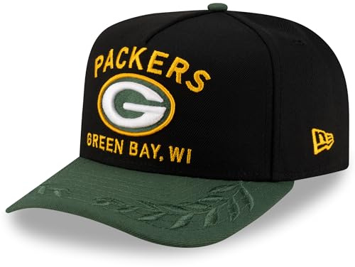 New Era Bay Packers 2025 NFL Draft A-Frame 9FIFTY Snapback Mütze für Jugendliche, Schwarz/Grün
