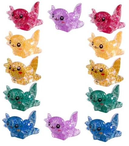 BESPORTBLE 24stücke Teiliges Set Miniatur Axolotl Figuren Handbemalte Deko Für Aquarien Puppenhäuser Und DIY Projekte Lebendige Farben Für Kreative Bastelarbeiten Und Gartenlandschaften