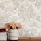 SOPHIE LAURENCE Cream Marble Effect Wallpaper Floral Damask Gold Metallic Shimmer Feature Wall