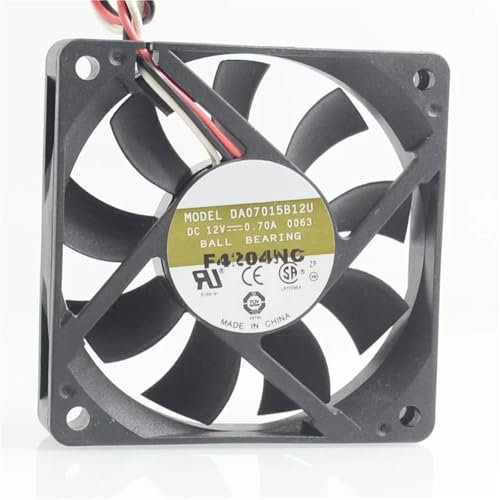 1 ventilateur de refroidissement CPU 7 cm 70 mm, enroulements de 7015 0,7 A DC12 V DE07015R12U 70 x 70 x 15 mm