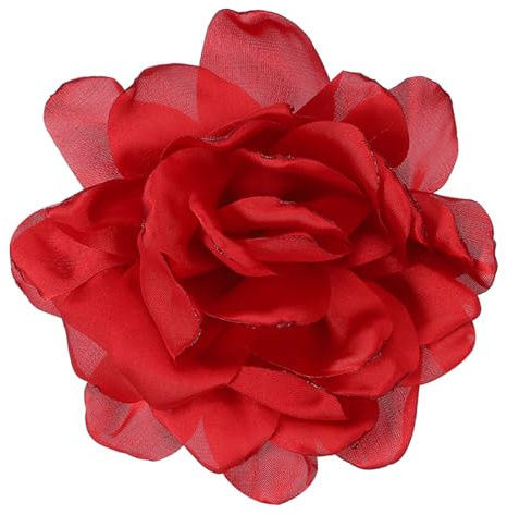 PATIKIL Grande broche florale en satin de soie pour femme, mariage, anniversaire, danse, banquet, robe, vêtements, chapeau, sac