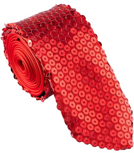 MAOSHYMS Pailletten Krawatte für Herren, Schwarze Party Krawatte, Glitzer Schlips, Costume Schlips, Kostüm Accessoires, Outfit Zubehör für Neujahr Karneval Hochzeit Disco Fasching Anzug Geschenke