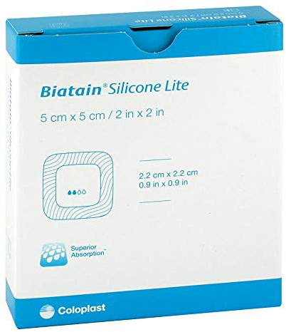BIATAIN Silicone Lite Schaumverband 5x5 cm 5 St