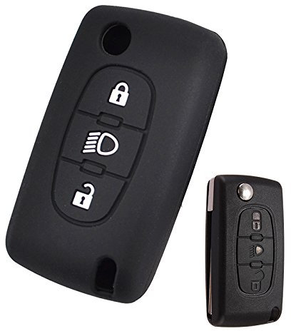 Funda de silicona para llave de coche con 3 botones para Citroën C2, C3, C4, Picasso, Xsara, C5, C6, C8, mando a distancia plegable