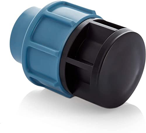 HYDROBIL Water Pipe Plumbing Fittings, 20mm Female MDPE Stop End, Plastic Pipe Connector, 16 Bar, Max. Temp. 45°C, Clamp Hose Pipe MDPE Fittings, 20mm MDPE Pipe End Cap, Outside Tap Connector, Garden