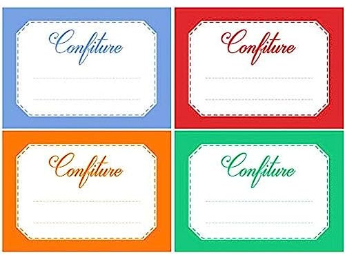 Lot d'étiquettes autocollantes pour confiture, faciles à décoller, adhésives, idéales pour l'étiquetage de vos pots de confitures et bocaux fait maison - Mon Bio Jardin (100x confiture - A8)