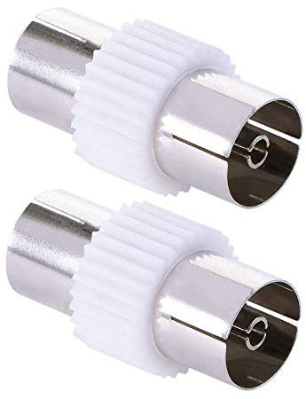 K M Electronics® 2 X TV Aerial Female to Female Coax COAXIAL Coupler Joiner Connector Adaptor