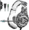 Gaming Headset for Xbox One, PS4, PS5, Over-Ear Gaming Headphones with 7.1 Stereo Surround Sound, Noise Cancelling Mic, LED Light, Soft Earmuffs, Headset for PS4, Xbox One, PC, Laptop