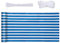 Sekey Balkon Sichtschutz Balkonabdeckung HDPE 220 g/m², 75x500cm, Leicht Transparent Wind- und UV-Schutz Wetterfest, mit Ösen, Nylon Kabelbinder und Kordel, Blau-Weiß Gestreift
